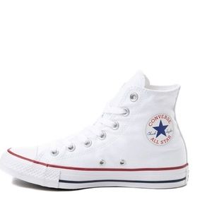 Converse white high tops size 8